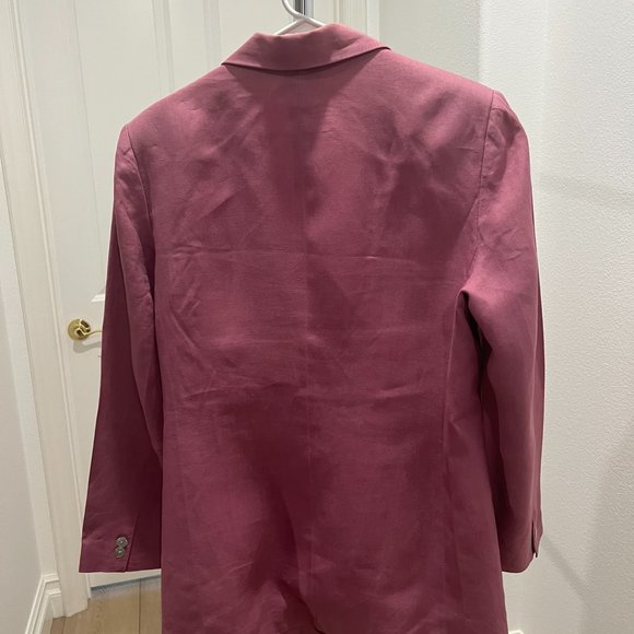 Collection Point of view women's pink double breasted blazer with shell buttons - Picture 5 of 7